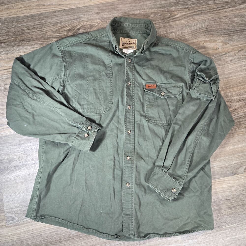 Woolrich Outdoor Guide Shirt Mens L 42-44 Canvas Shooting Hunting Field Workwear